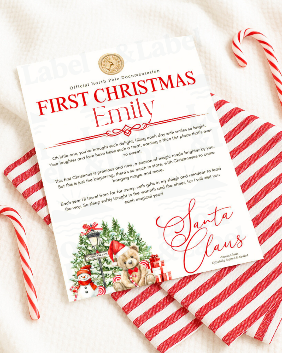 First Christmas letter ~ candy lane image 0