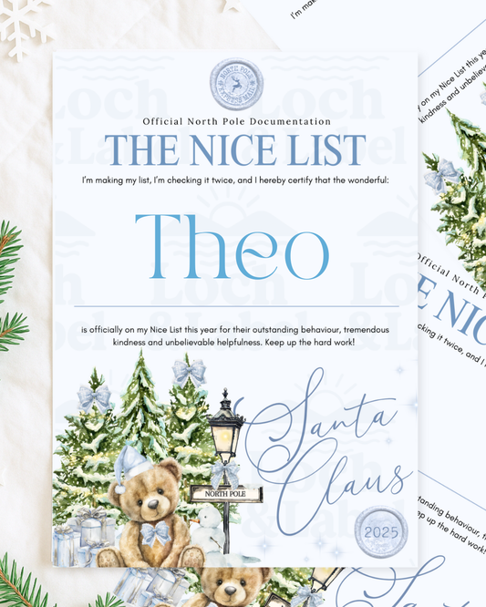 Nice list certificate ~ Powder blue image 0