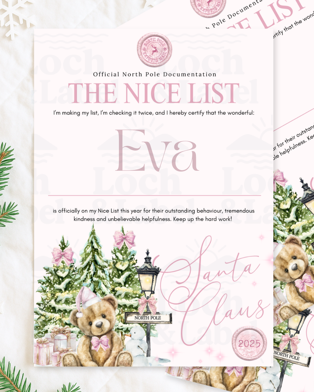Nice list certificate ~ candy pink image 0