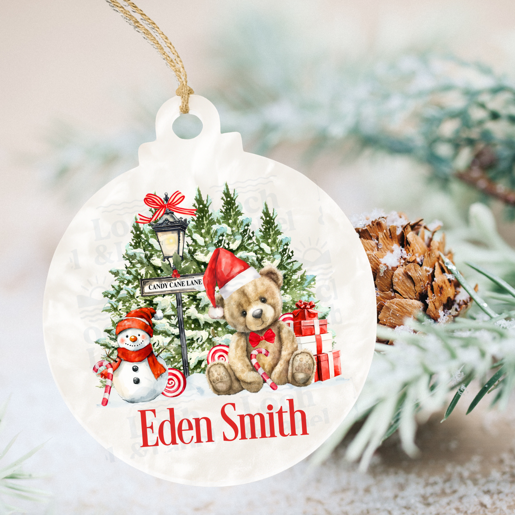 Candy lane bear ~ bauble image 0