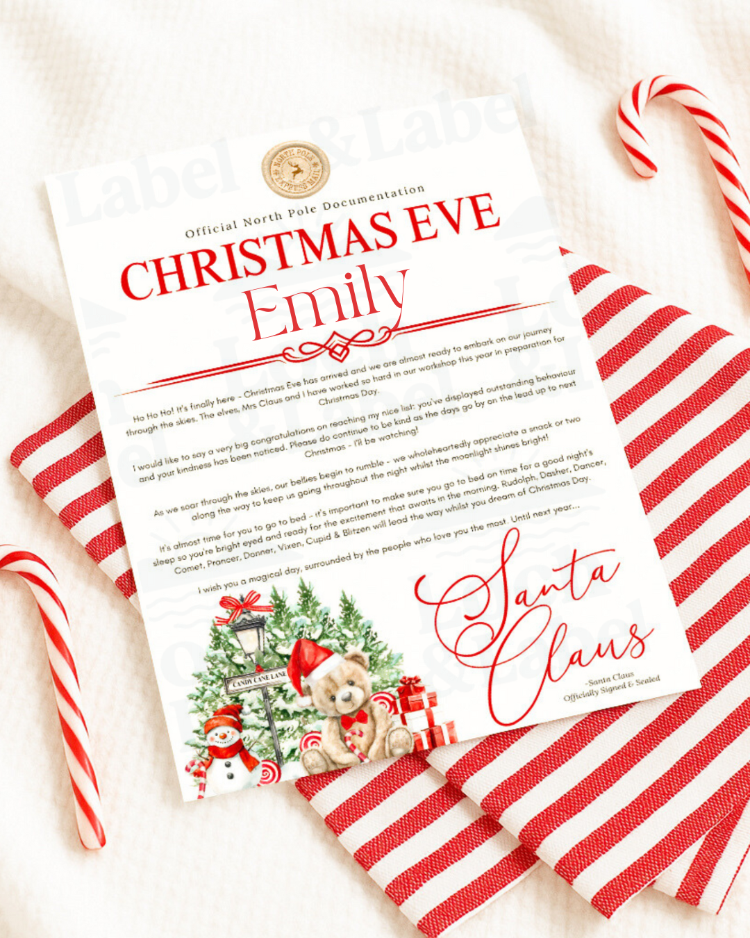 Christmas Eve letter ~ candy lane image 0