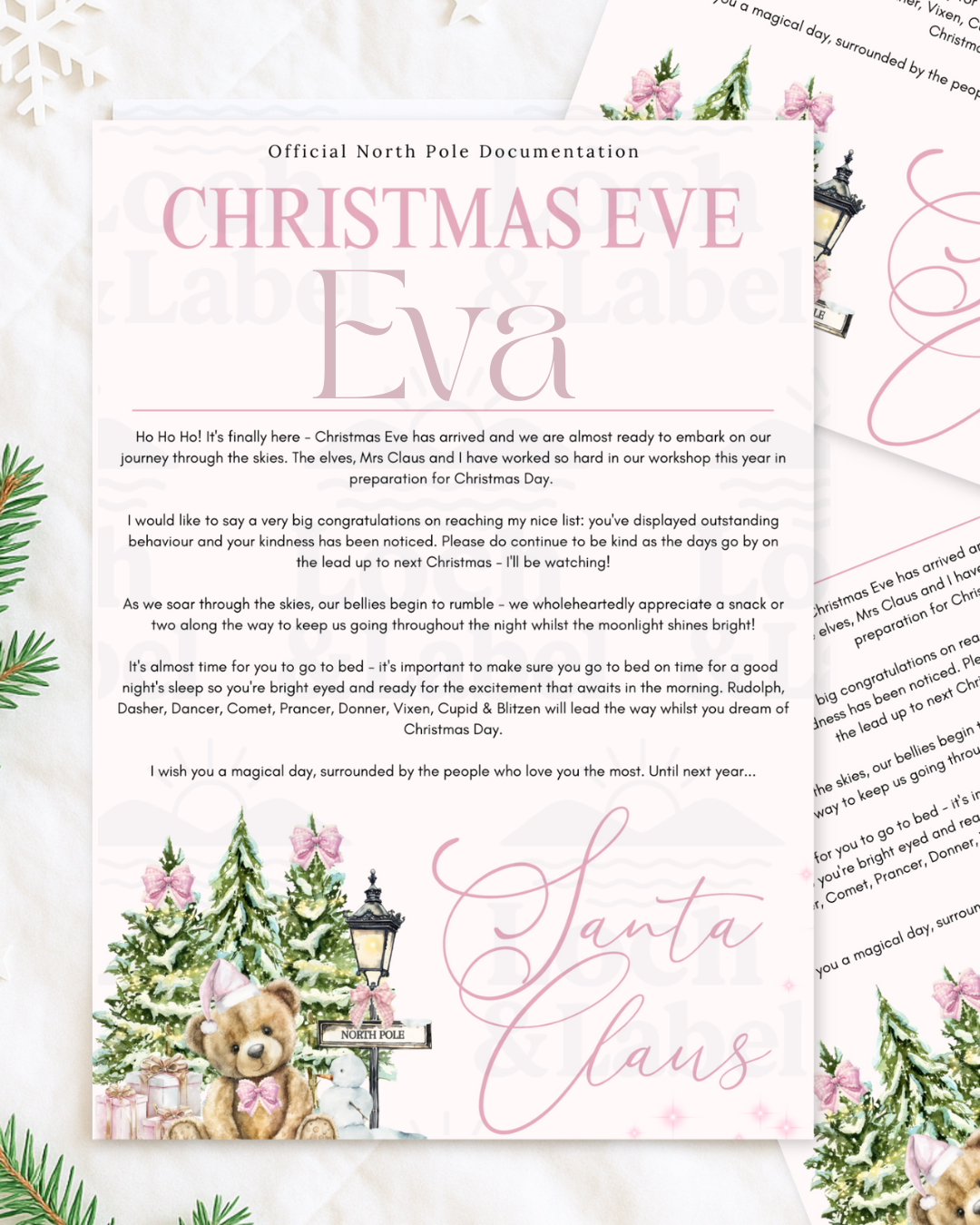 Christmas Eve certificate ~ candy pink image 0