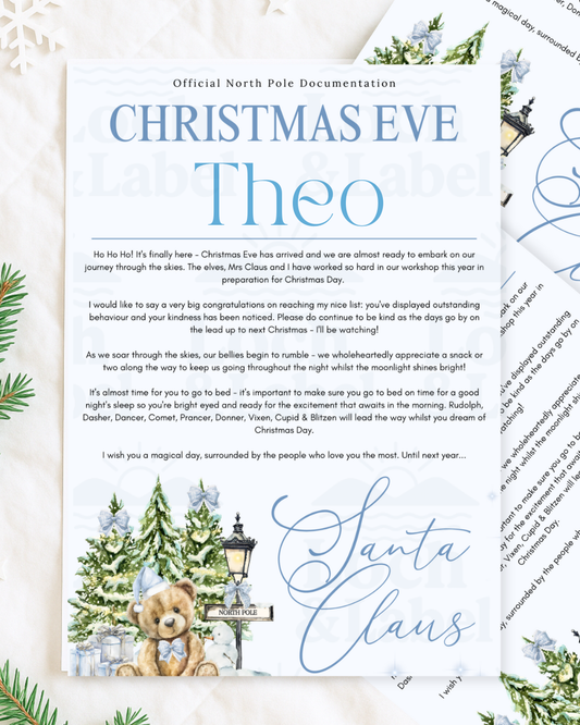 Christmas Eve letter ~ powder blue image 0